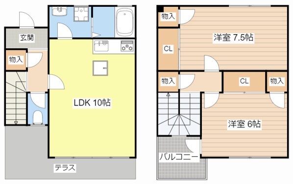 ティアラハイツ常福寺Aの物件間取画像